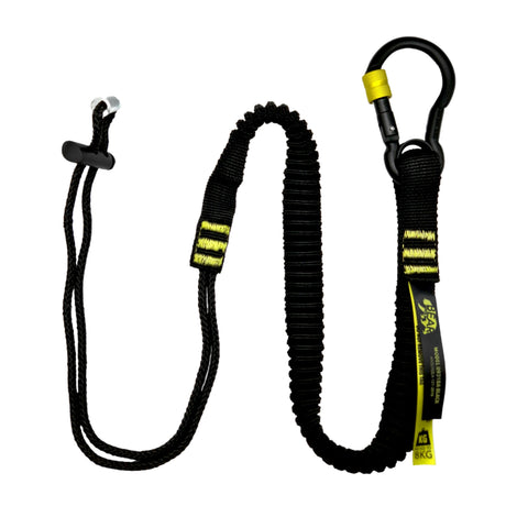 BearTOOLS Tool Lanyard with Buckle Strap – Clip Bungee Cord – Heavy Duty  Screw Locking Carabiner – Fall Protection and Safety – Adjustable Loop End  –