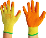 Orange Latex Grip Construction Gloves